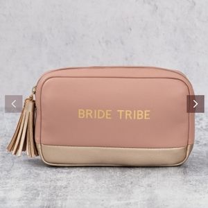 BRIDE TRIBE Pink & Rose Gold Bridesmaid Cosmetic Bag